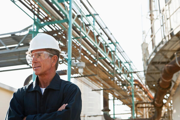 Man standing in a construction site