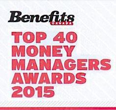 Logo des prix de 2015 des 40 meilleurs gestionnaires de fonds décernés par le magazine Benefits Canada